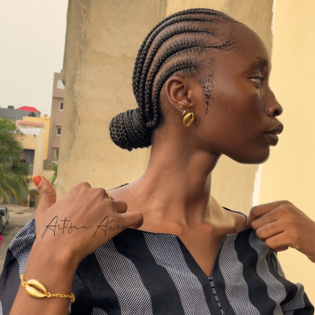 Fine Cowry Charm Bronze Bracelet