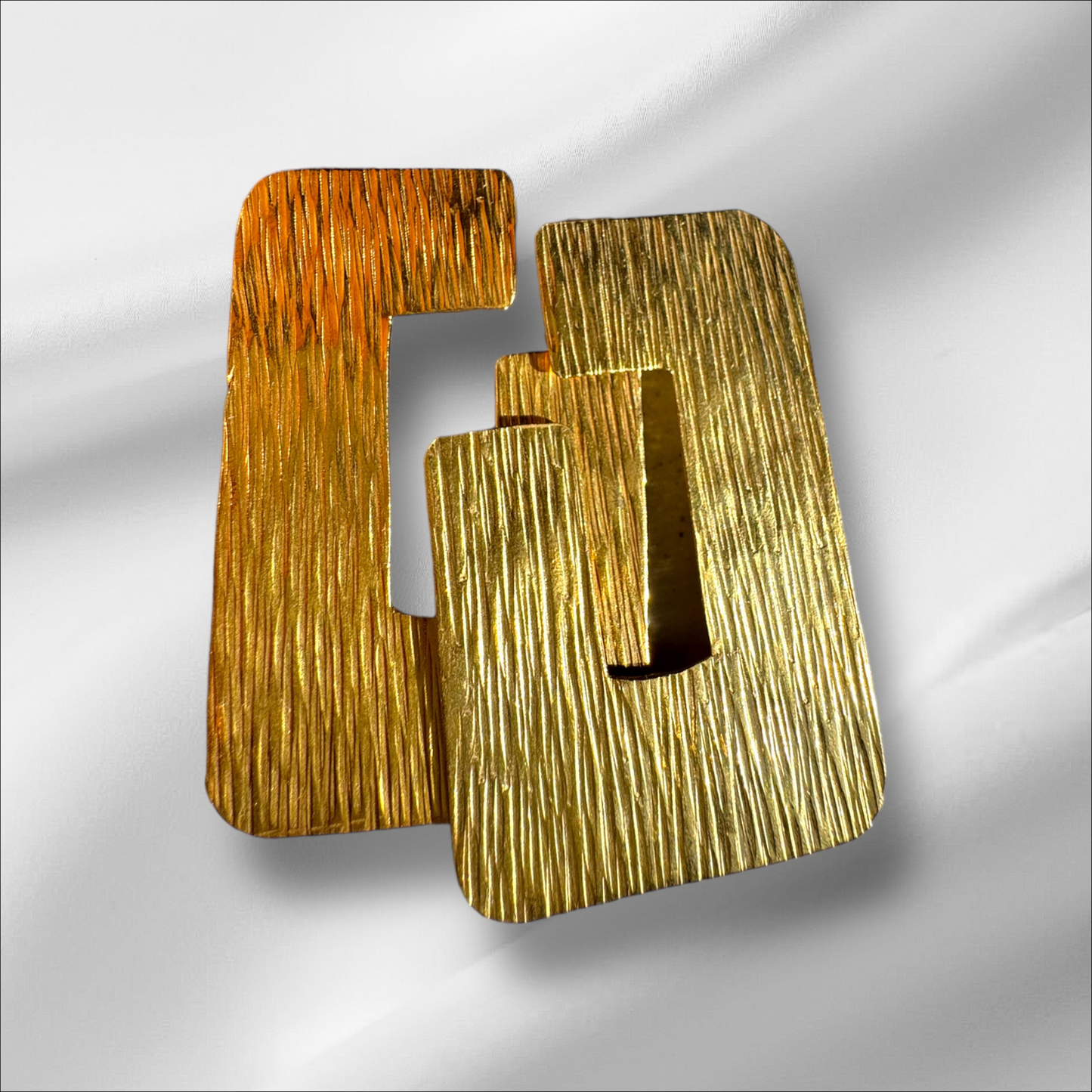 Open Rectangle Bronze Earrings